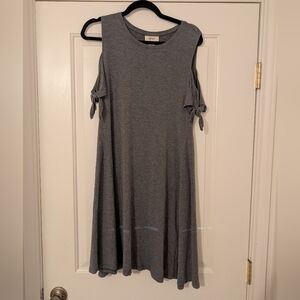 Style & Co. Charcoal‎ Midi Dress with Open Shoulder Sleeves